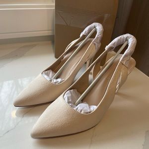 SIZE 7‎ WOMENS SLINGBACK DRESS PUMP HEELS - CREAM COLOUR